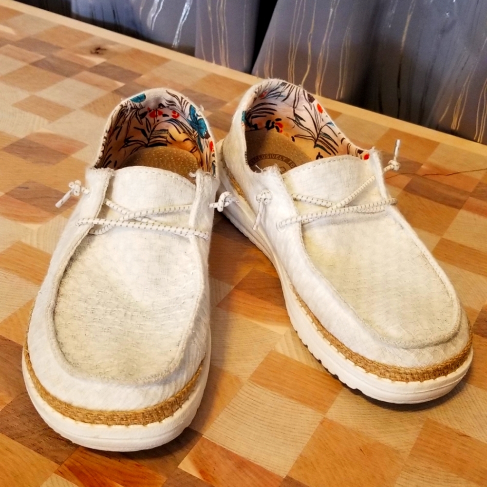 White Hey Dude's womens 7.5